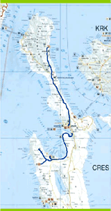 karta otoka cresa Kvarner by bicycle karta otoka cresa