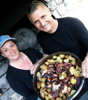 Specialities: sardines in rosemary, onion and lemon souce / fisherman`s salad 