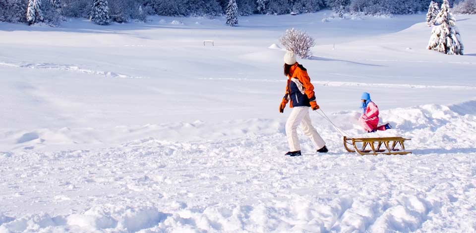 Con i bambini sulla neve
